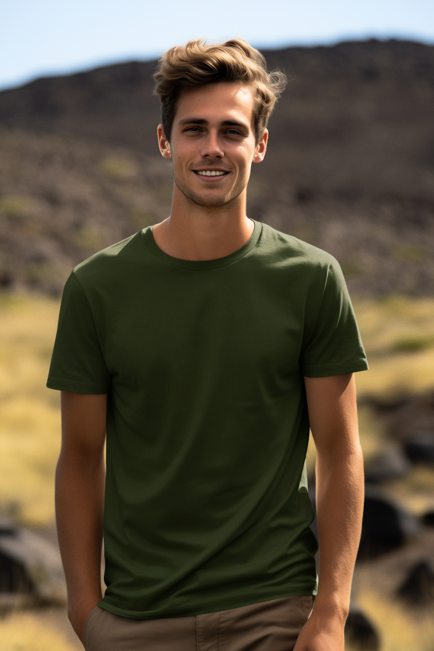 Verdant Trail Olive Green T-Shirt